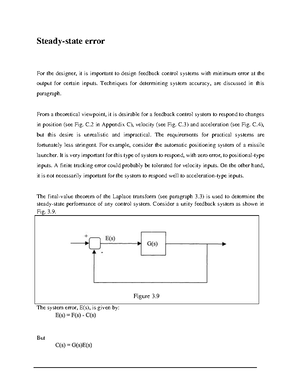 Steady-state error - Lecture notes 17