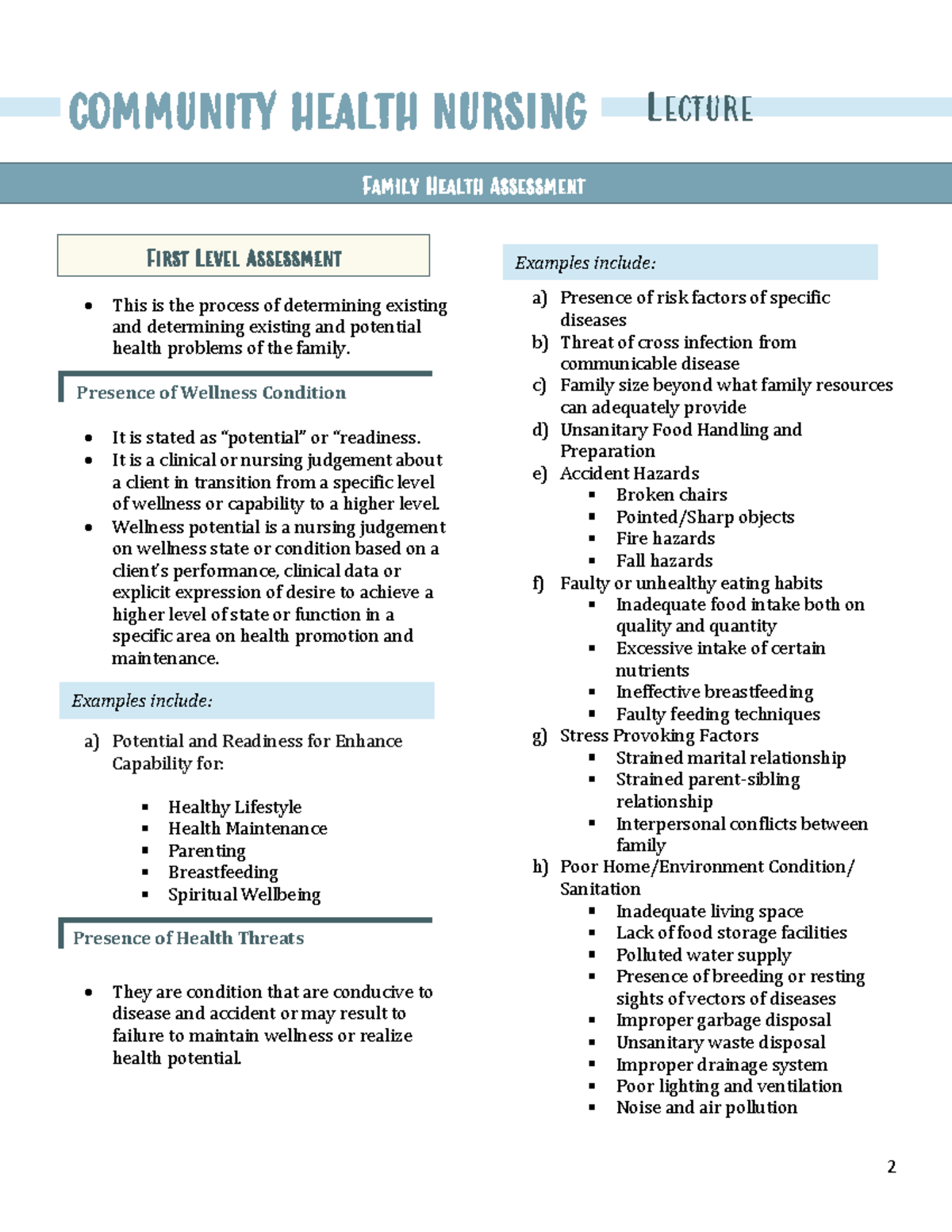 case study format in community health nursing