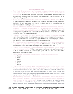 Macroeconomics Chapter 5 Notes - CHAPTER 5: GDP and Economic Growth The ...