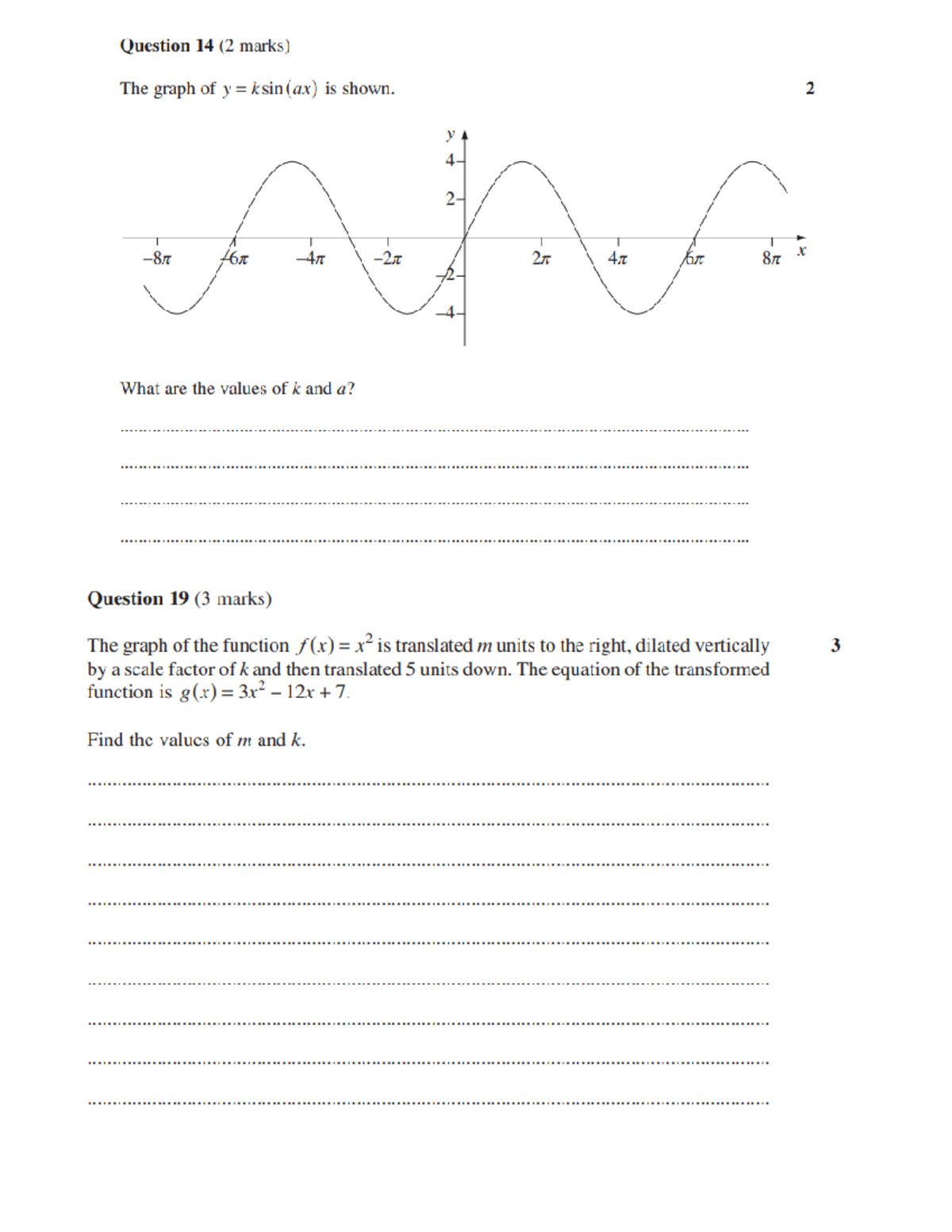 Mathematics advanced practice trial questions - 300672 - Studocu