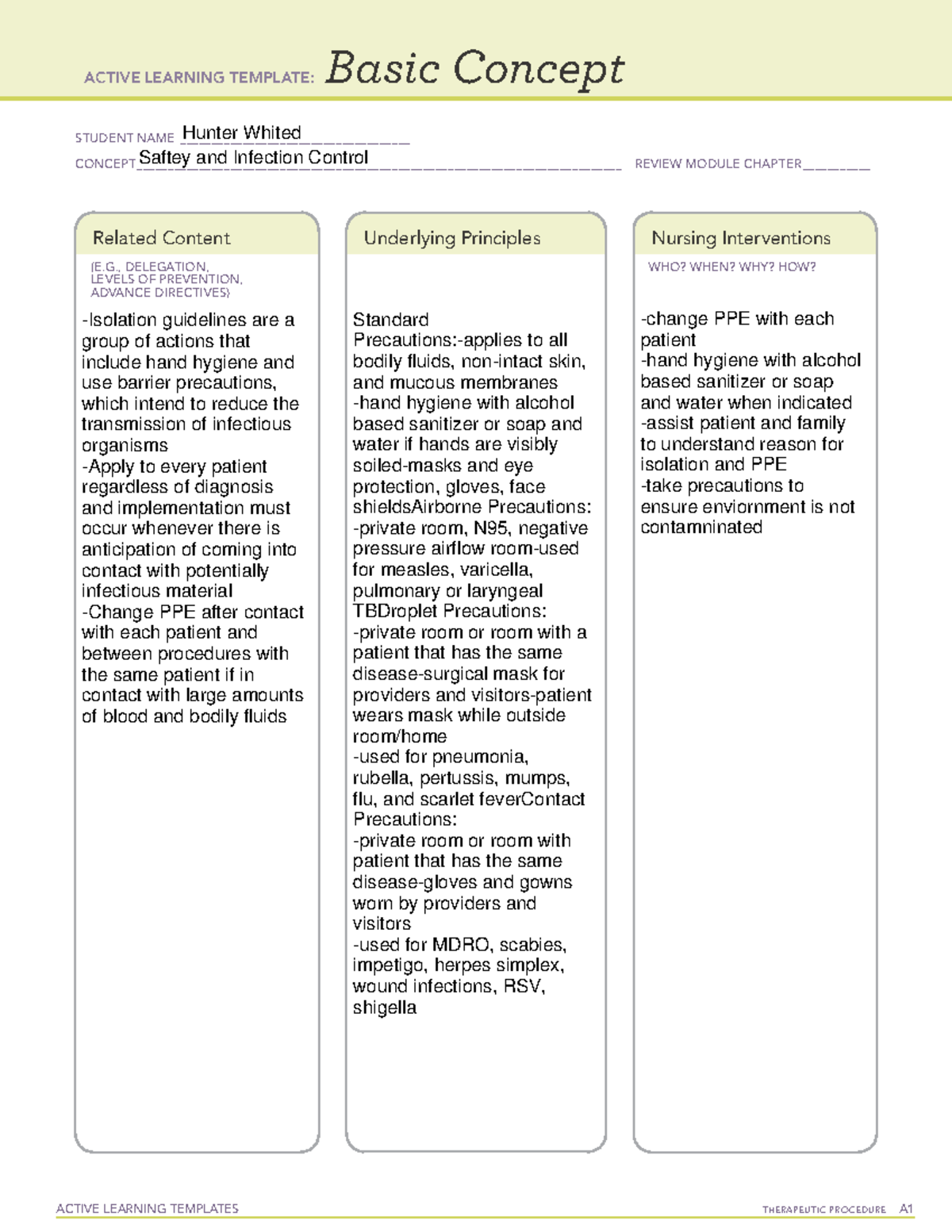 Ati saftey mh - NUR 448 - ACTIVE LEARNING TEMPLATES TherapeuTic ...