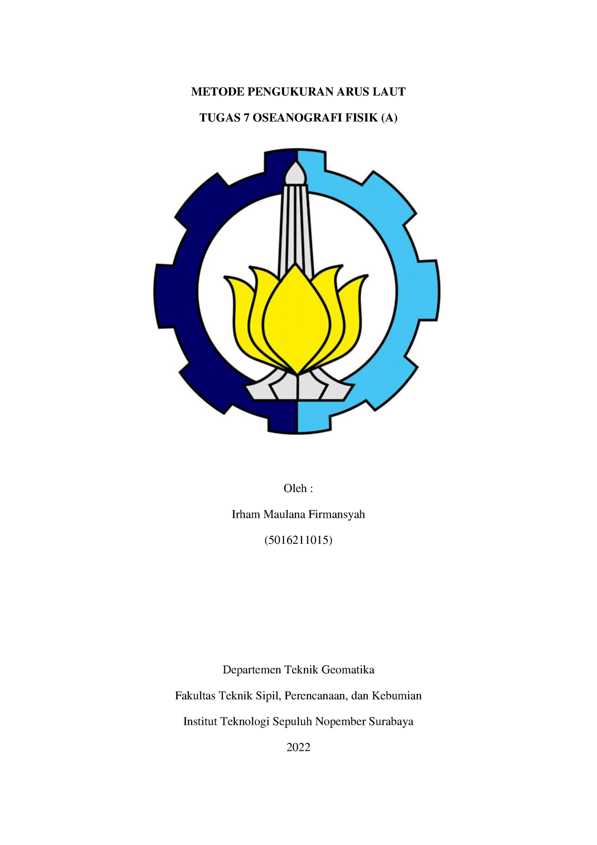 Sea Current Measurements - METODE PENGUKURAN ARUS LAUT TUGAS 7 ...