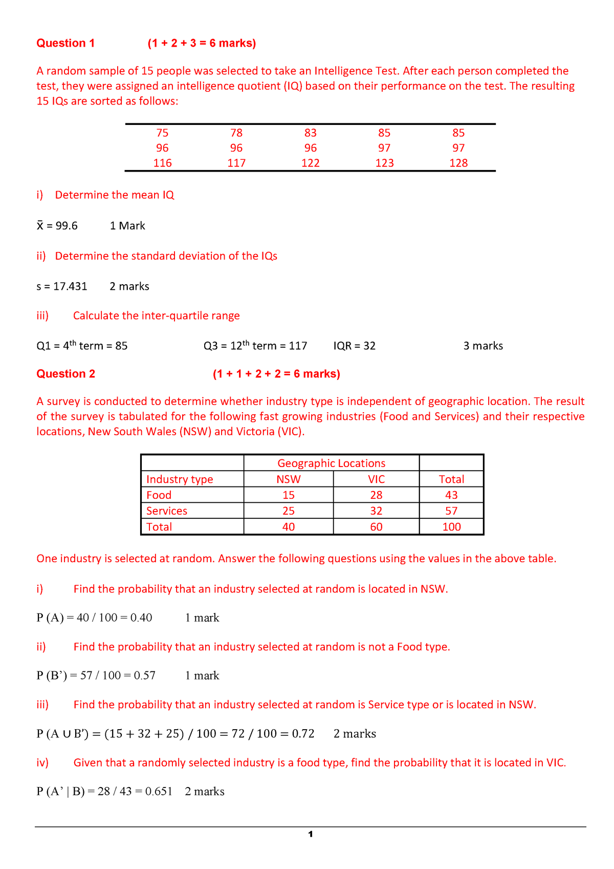 Test Answers Warning Tt Undefined Function 32 1 Question 1 1 2 3 6 Marks A Random 7584