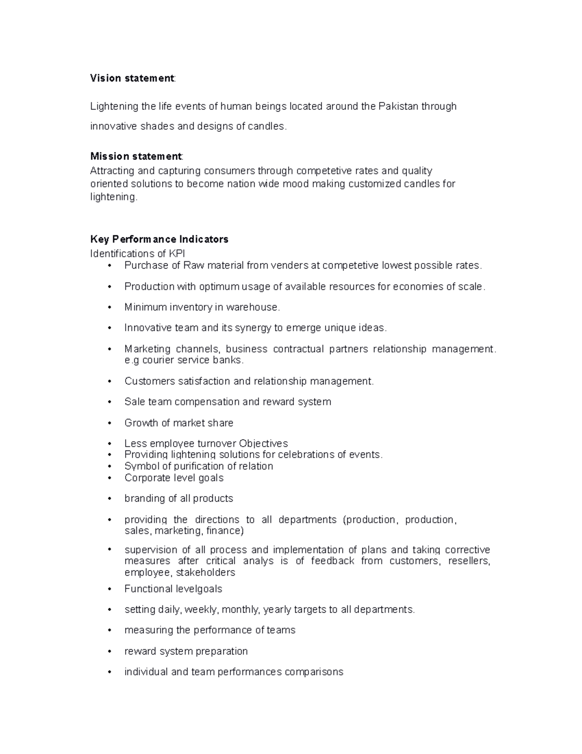 Mission vission kpi-converted - Vision statement : Lightening the life ...