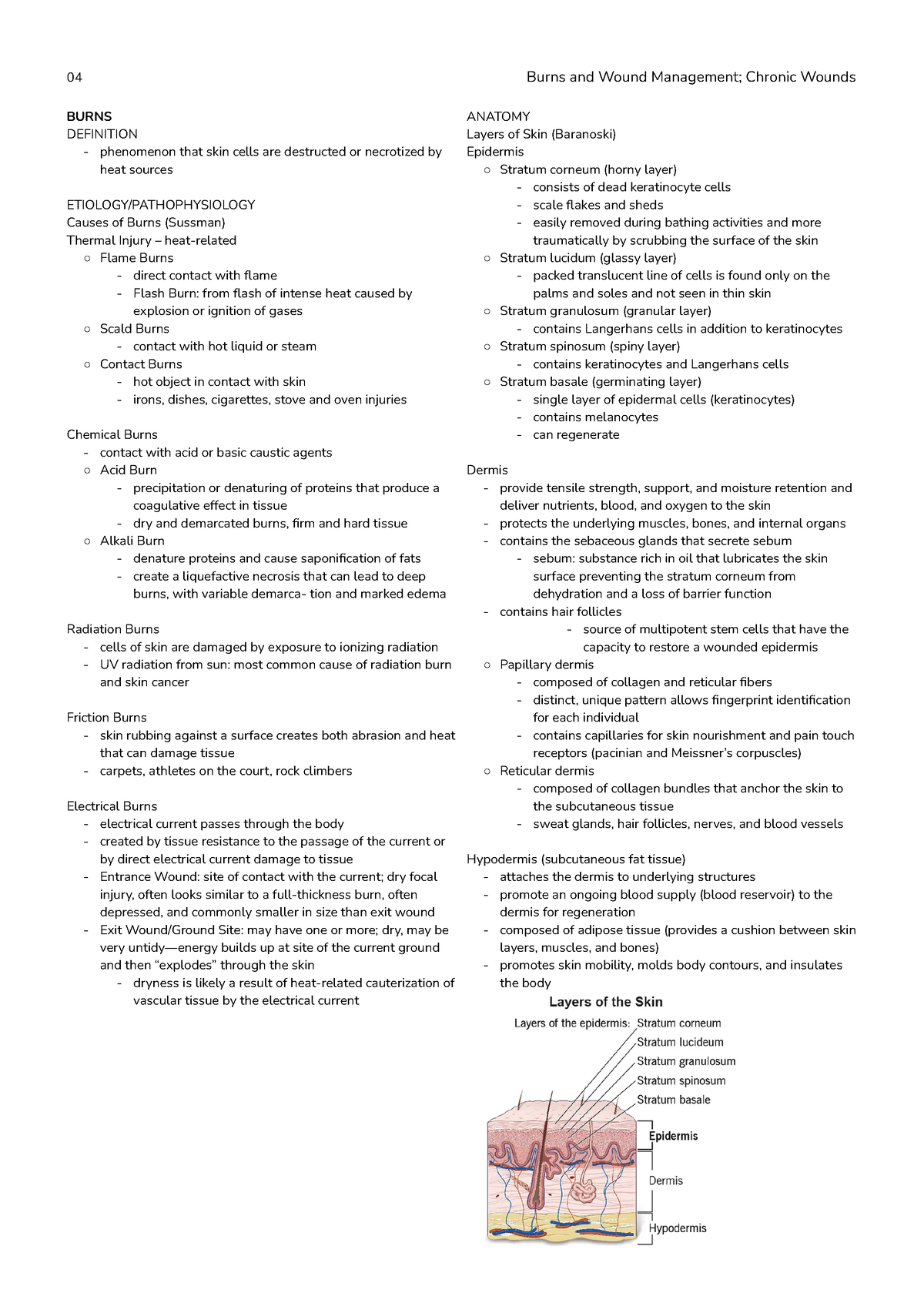 02 Burns and Wound Management; Chronic Wounds - BURNS DEFINITION ...