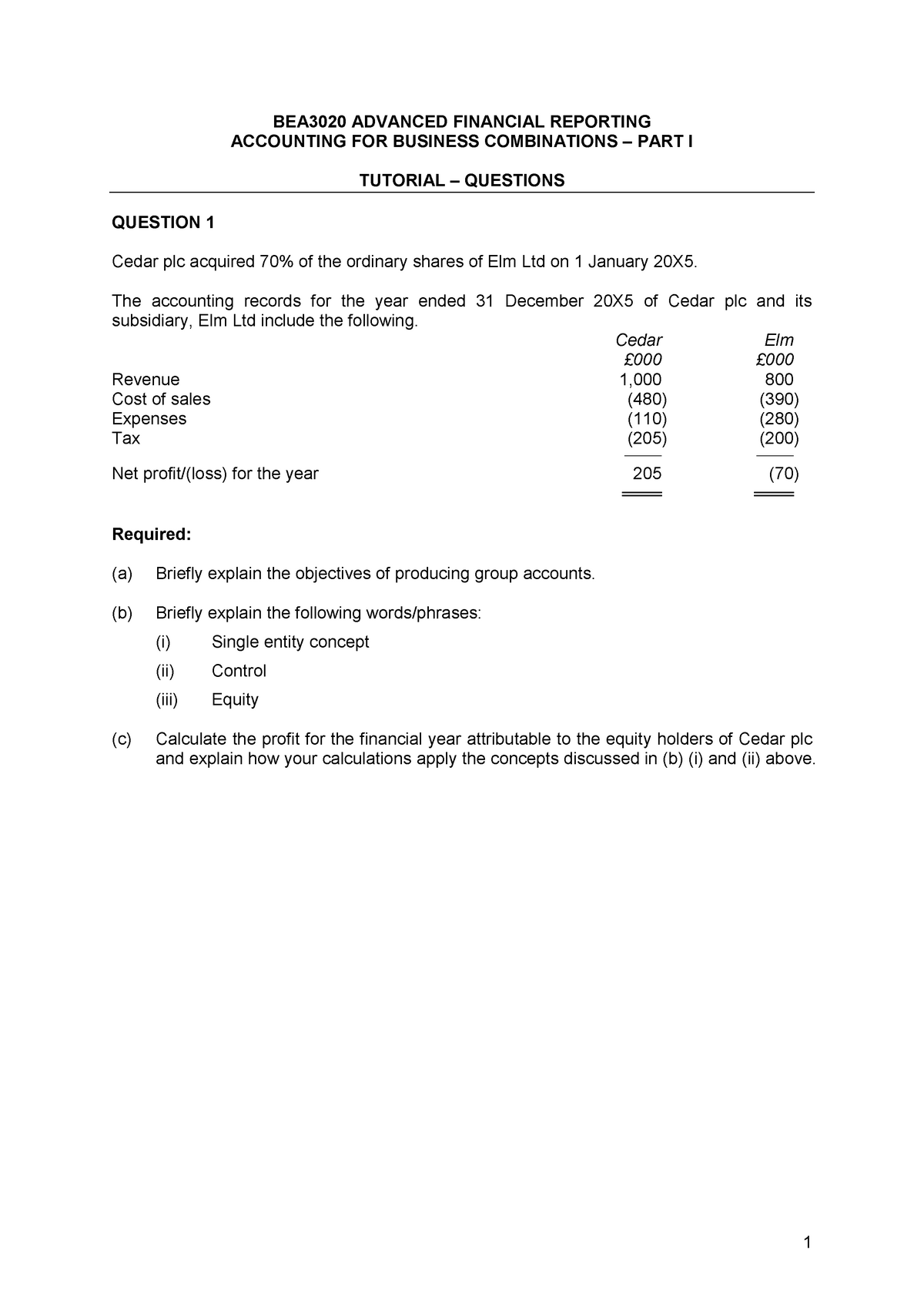 tutorial-questions-1-advanced-financial-reporting-1-bea3020-advanced