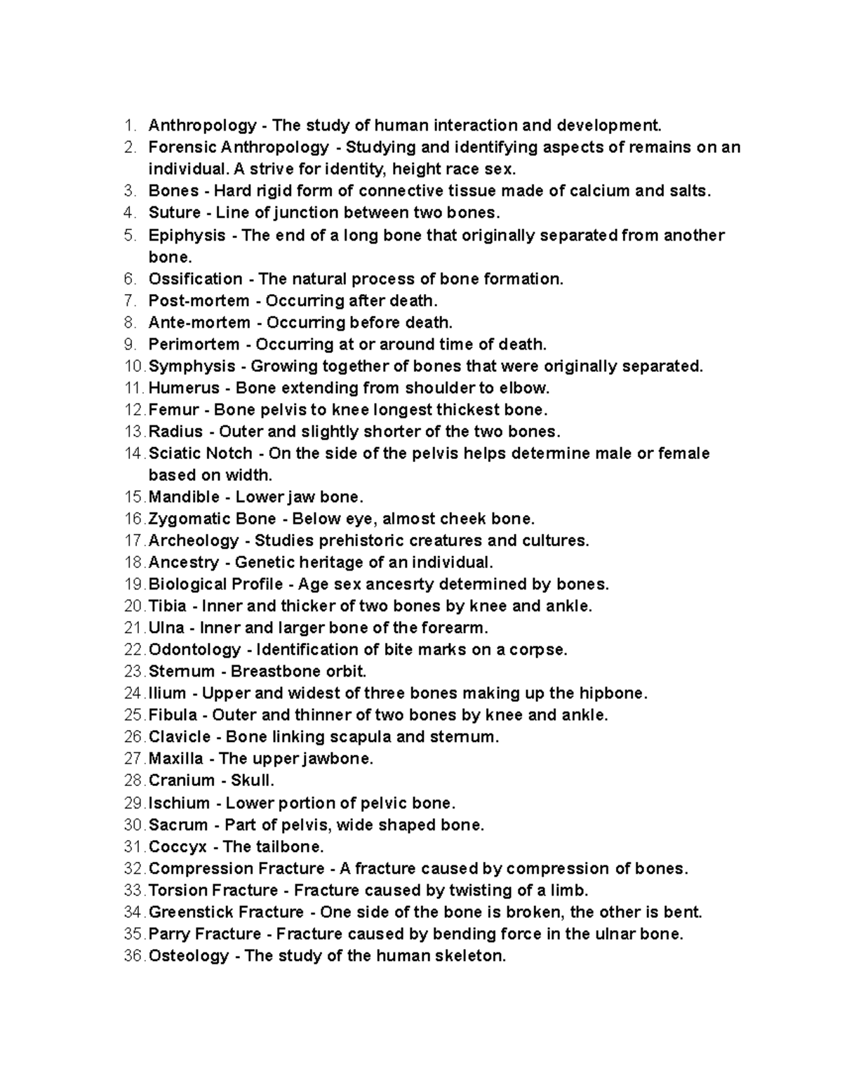 Crim notes forensics 1 - Anthropology - The study of human interaction ...