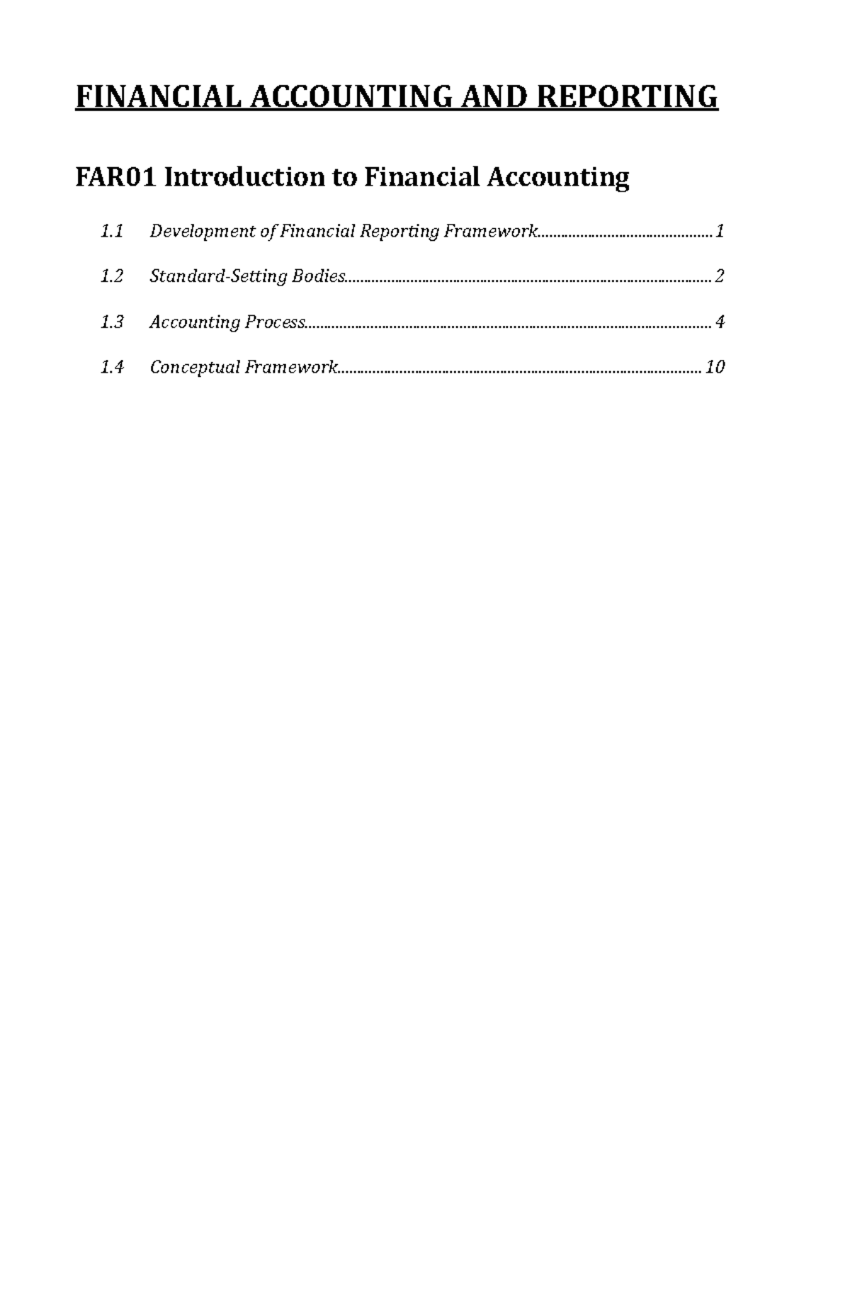 FAR01 Introduction To Financial Accounting - FINANCIAL ACCOUNTING AND ...