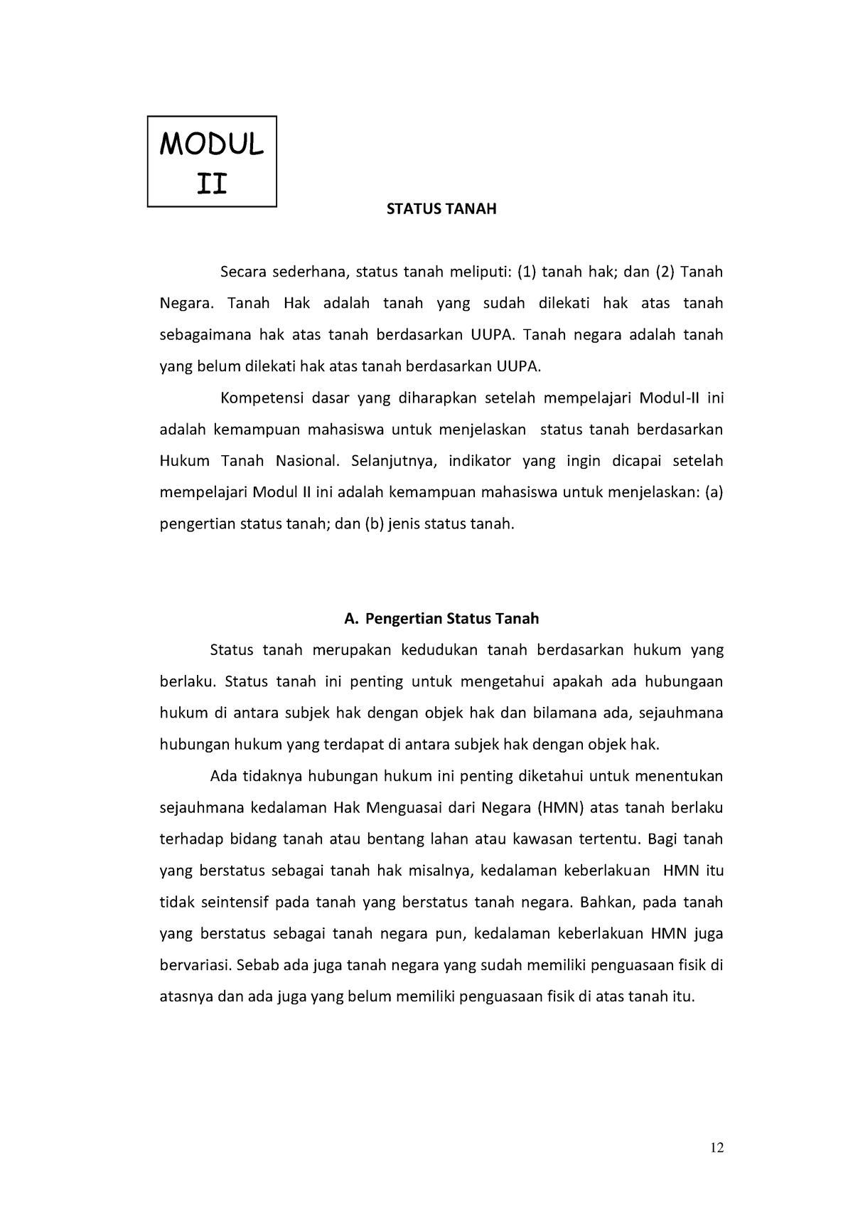 Hukum Tanah 19 20 - 12 STATUS TANAH Secara Sederhana, Status Tanah ...