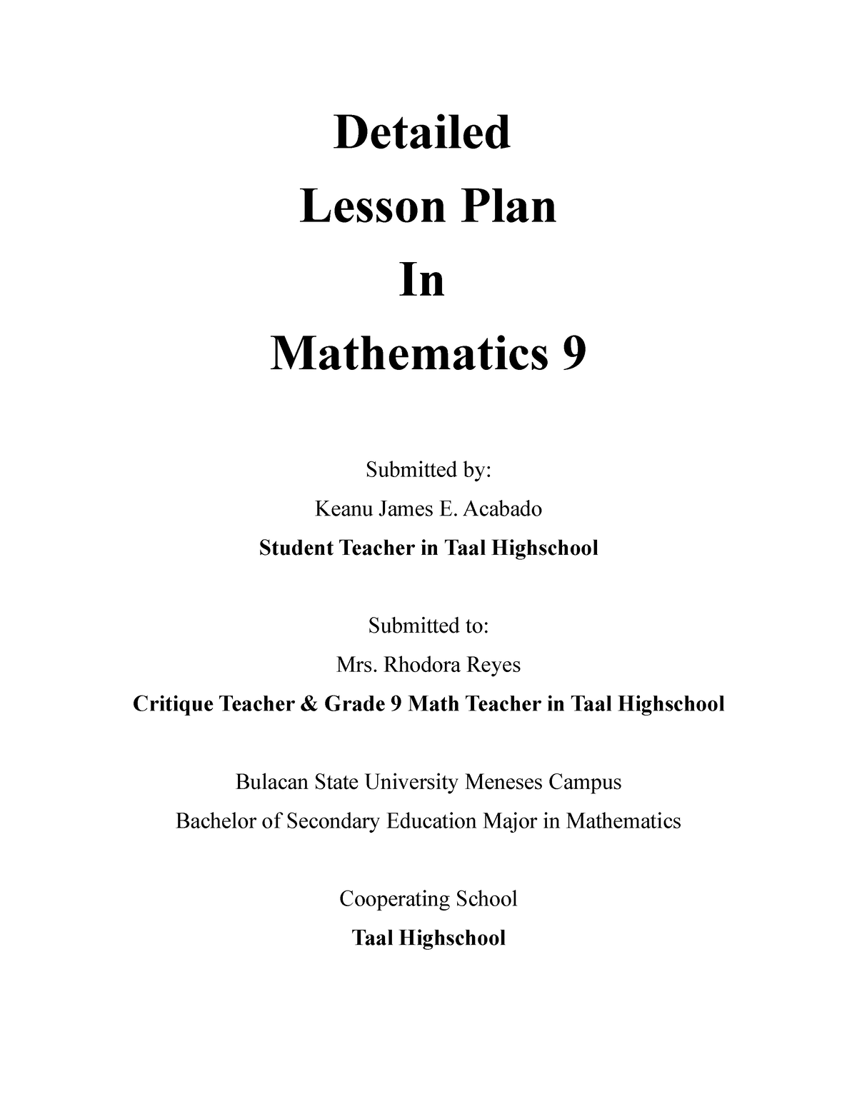 Laws of Exponent Final Demo - Detailed Lesson Plan In Mathematics 9 ...