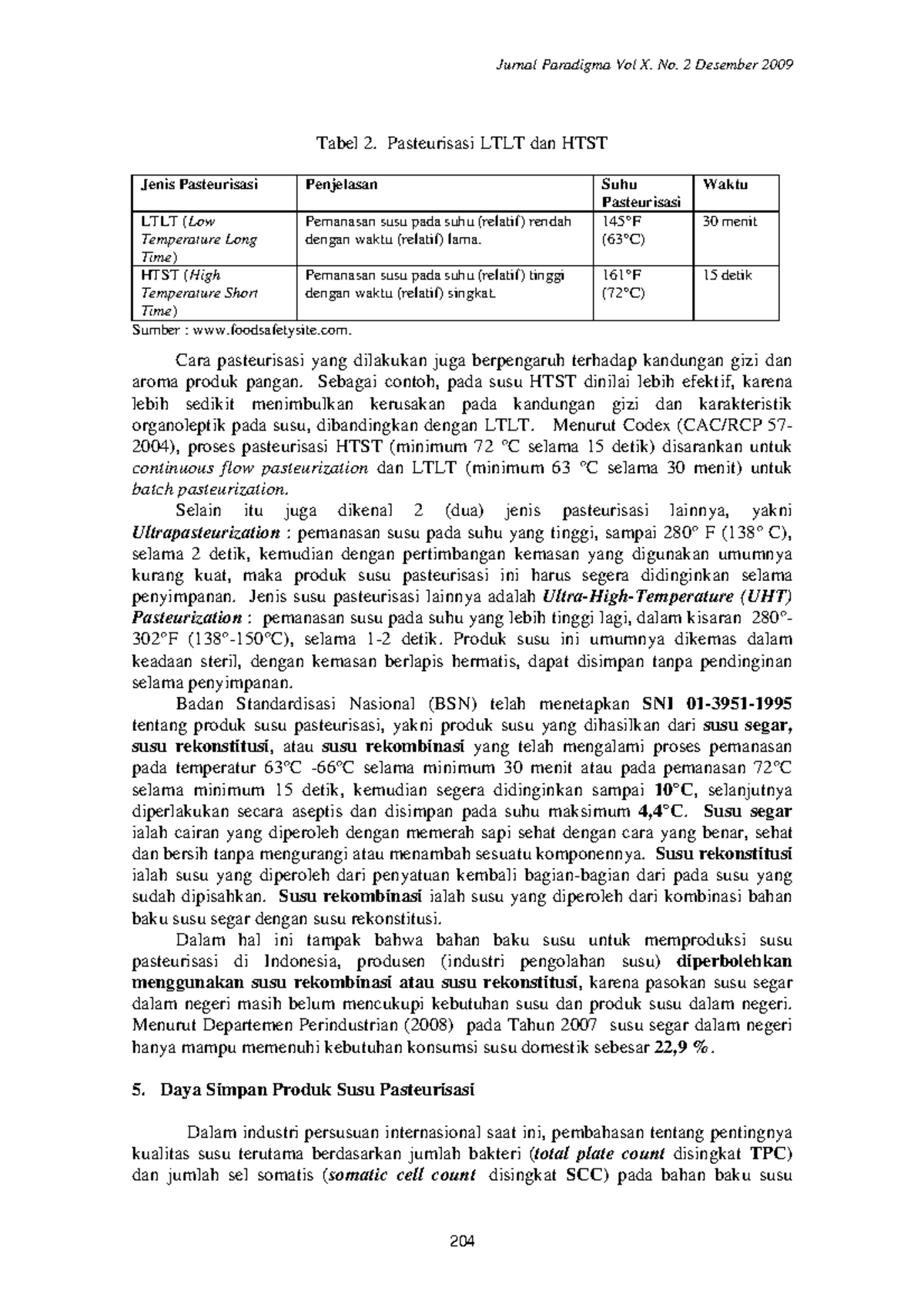 Analisis Daya Simpan Produk Susu Pasteurisasi Berdasarkan Kualitas