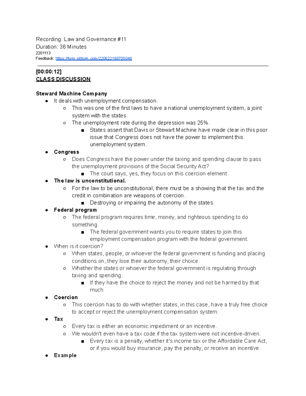 Law and Governance 11 Summary Notes - Recording: Law and Governance ...