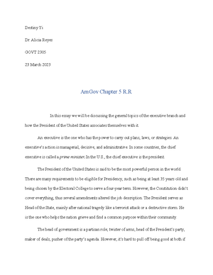 Am Gov Chapter 4 - Reading Response Essay For AmGov Textbook. - Destiny ...