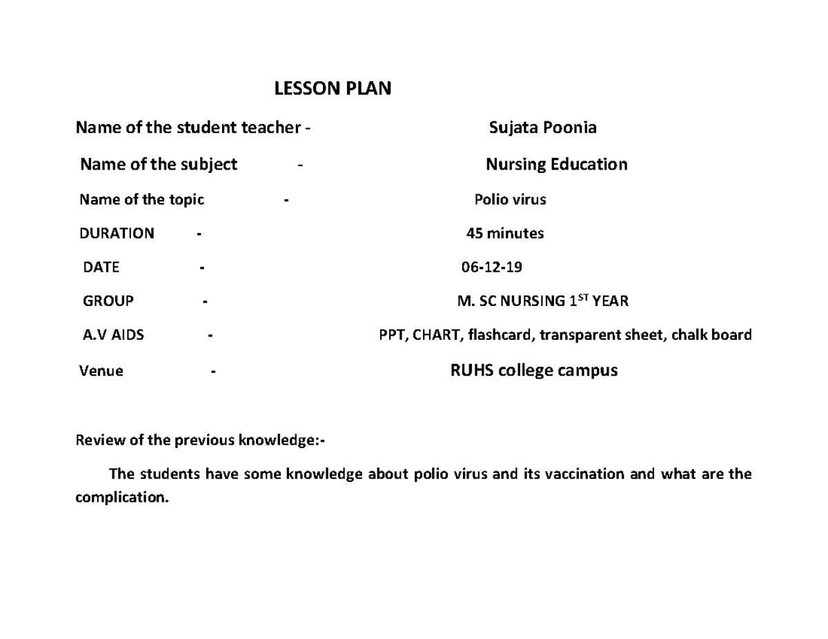 Lesson PLAN ON Guidance And Counseling LESSON PLAN Name Of The   Thumb 1200 927 