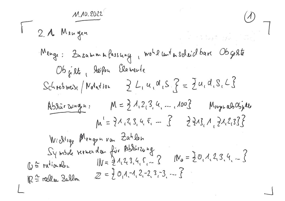 Mengen Einführung - Logik und diskrete Strukturen - BA-INF 011 - Logik ...