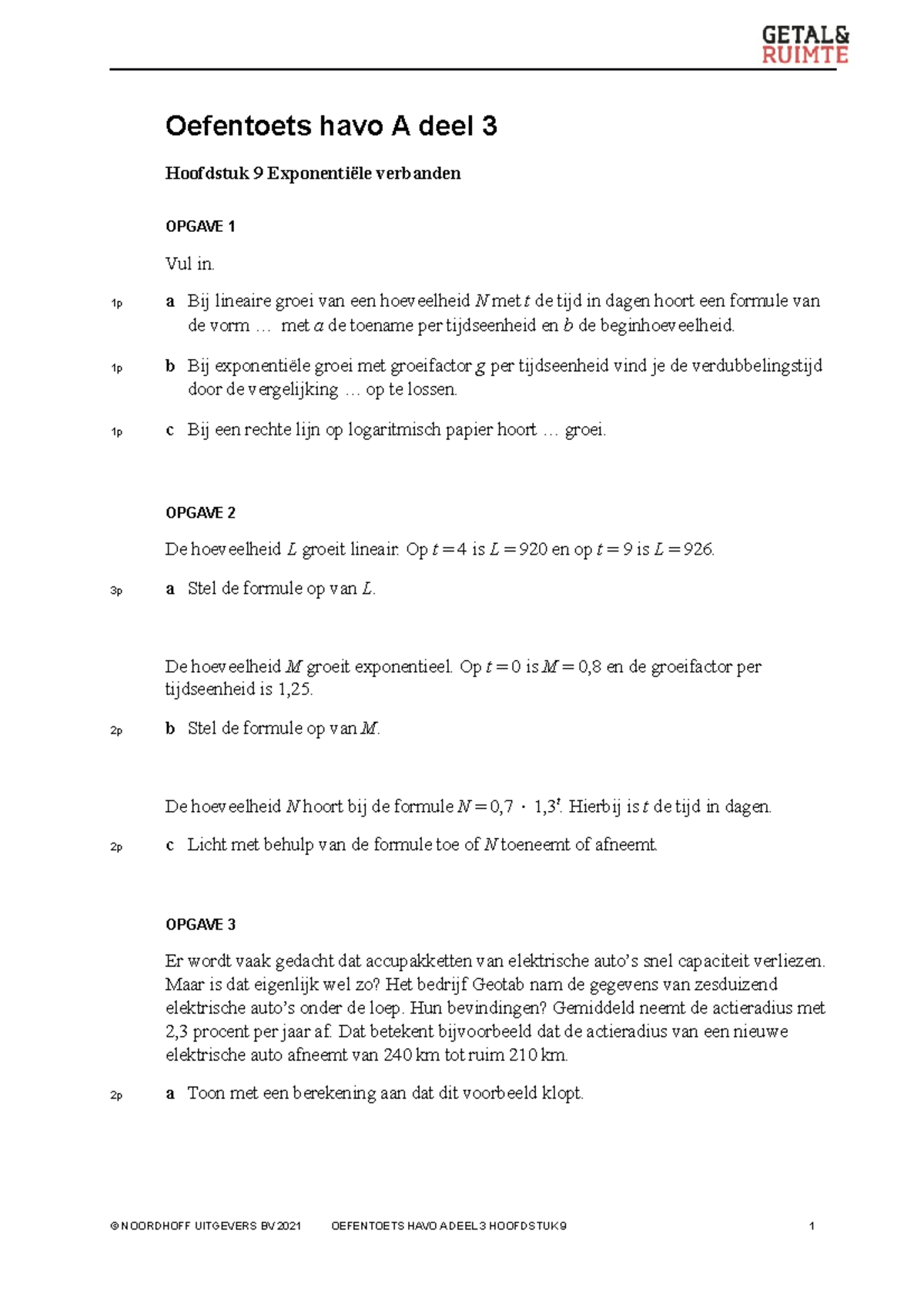 GR12 HA3 09 Oefentoets - Oefentoets Havo A Deel 3 Hoofdstuk 9 ...