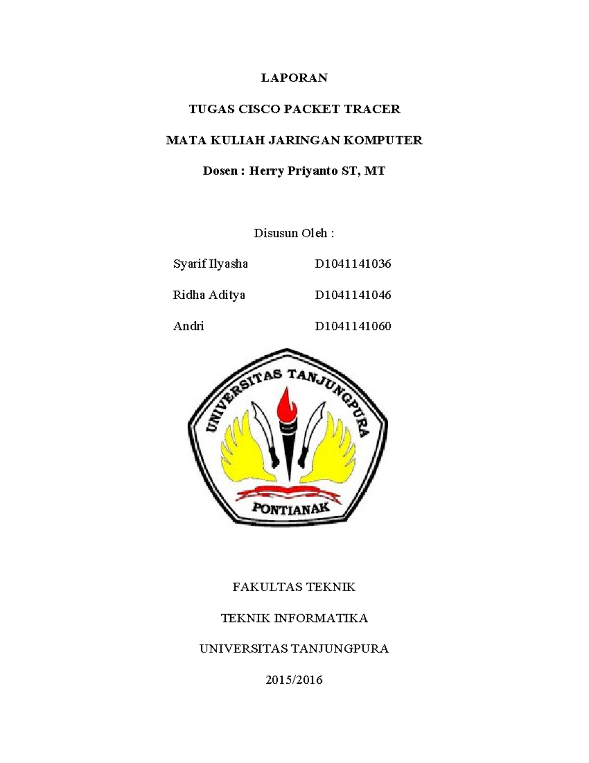 Tugas Cisco Paket Tracer - LAPORAN TUGAS CISCO PACKET TRACER MATA ...