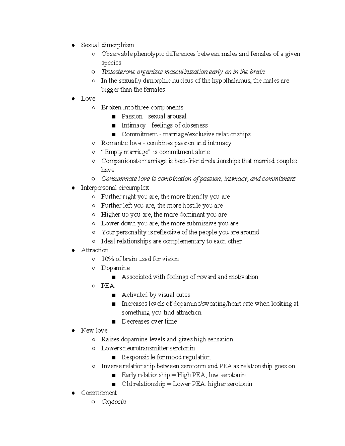 Sex and love notes - Sexual dimorphism Observable phenotypic ...