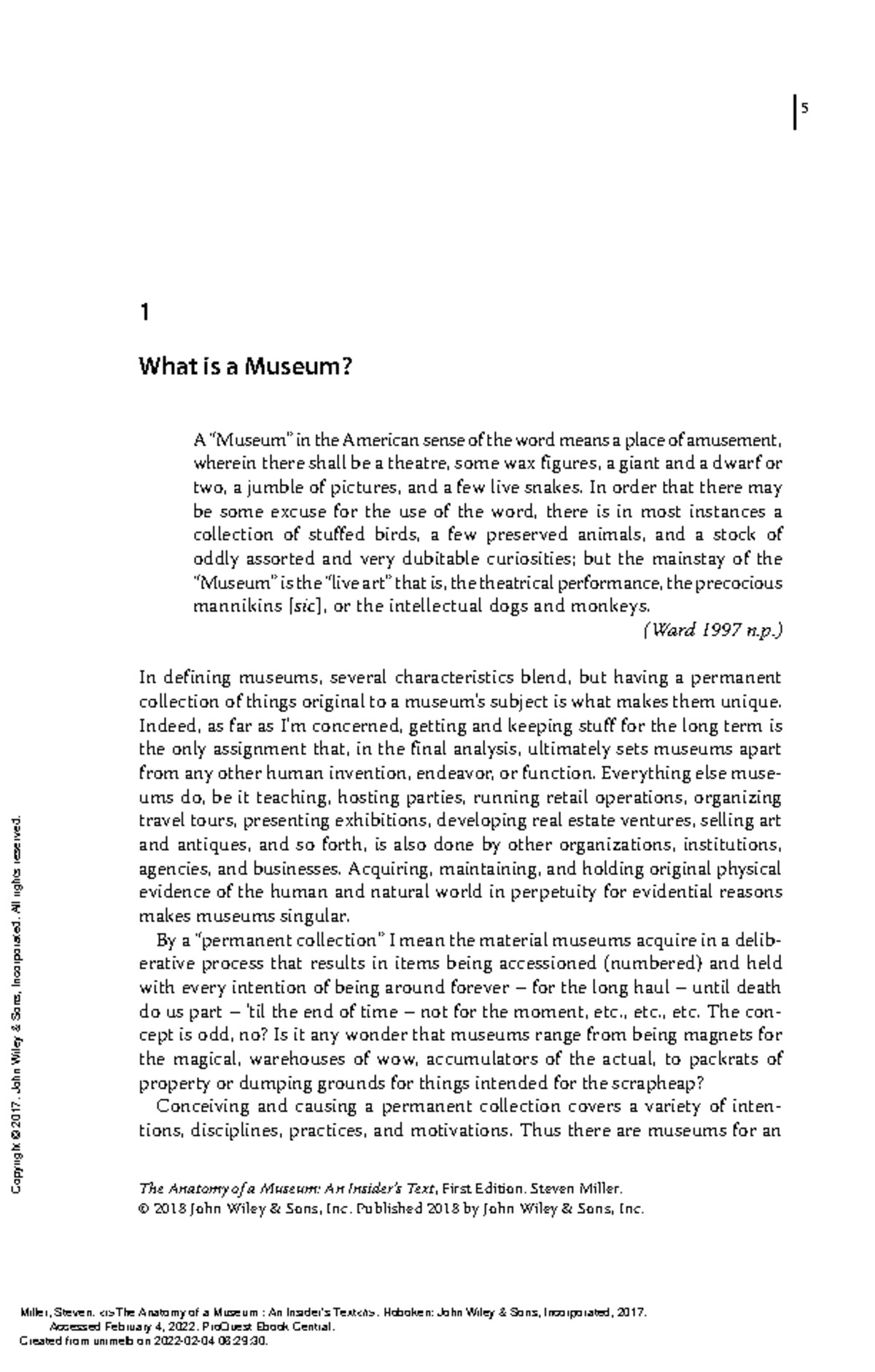 The Anatomy of a Museum An Insider's Text (Chapter 1 What is a Museum