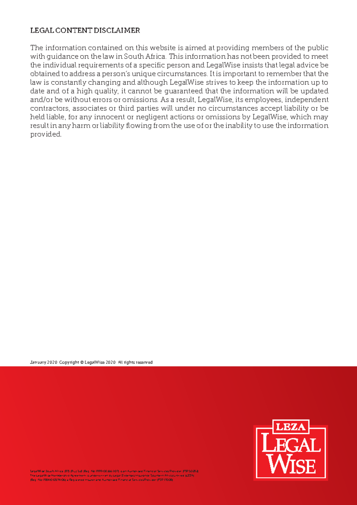 Disclosure agreement - None - LEGAL CONTENT DISCLAIMER The information ...