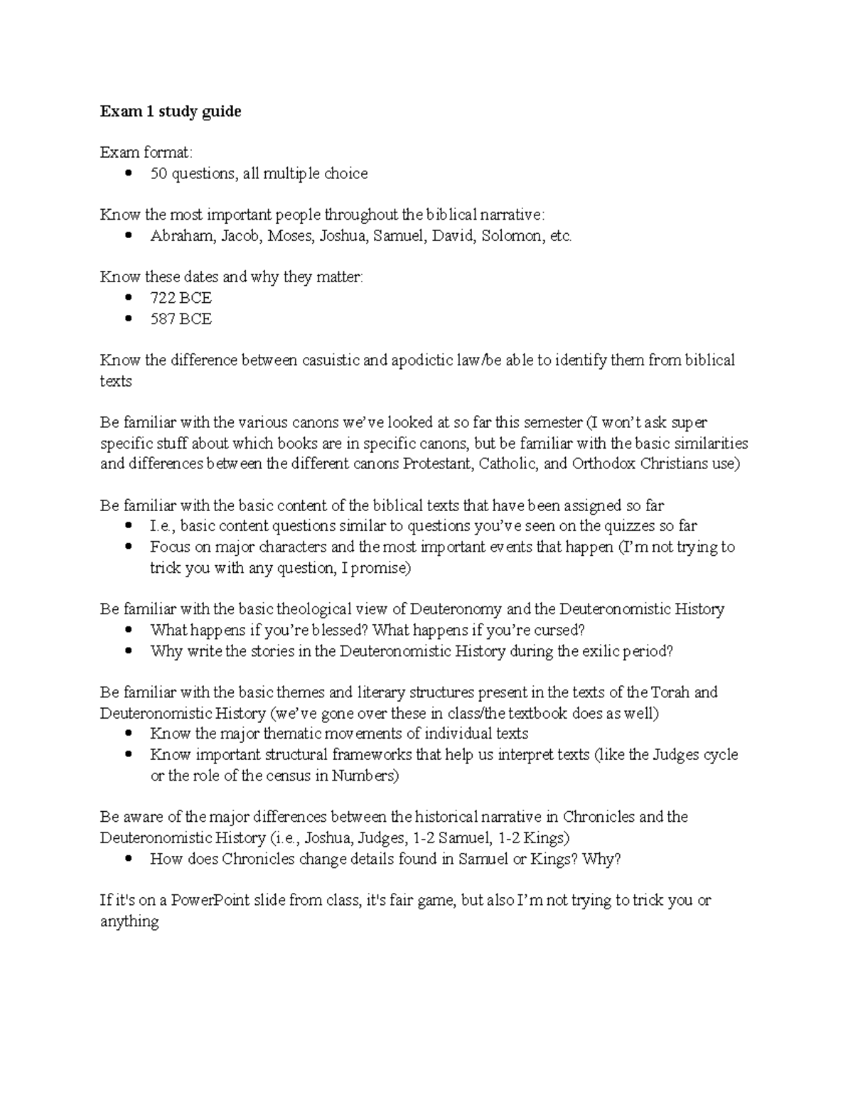 Exam+1+study+guide - Fall - Exam 1 study guide Exam format: 50 ...