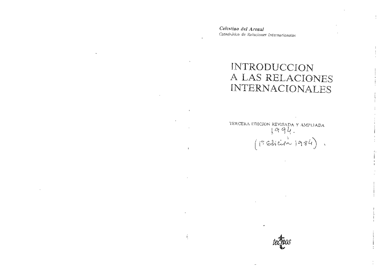 4. DEL Arenal 1994 Introduccion a las rrii - Celestino del Arenal
