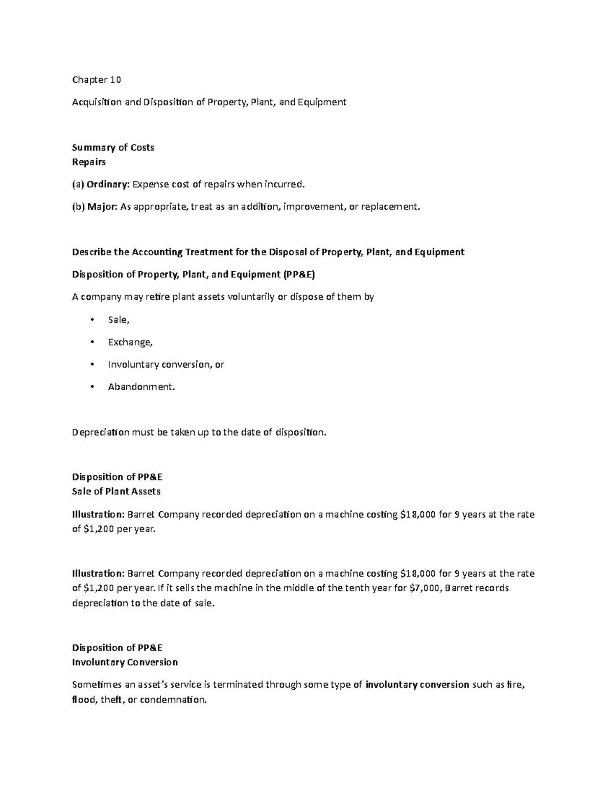 Chapter 10 Lecture Notes 7 - Chapter 10 Acquisition and Disposition of ...