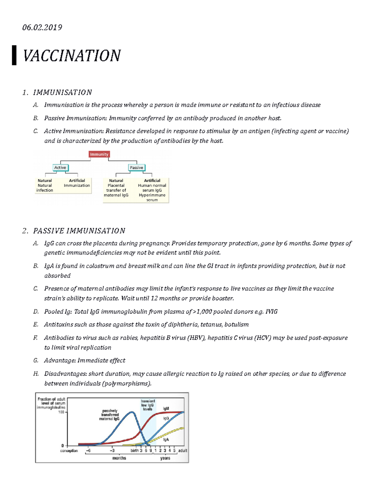 Vaccination and Intro to Mucosal Immunology Note - 06. VACCINATION 1 ...