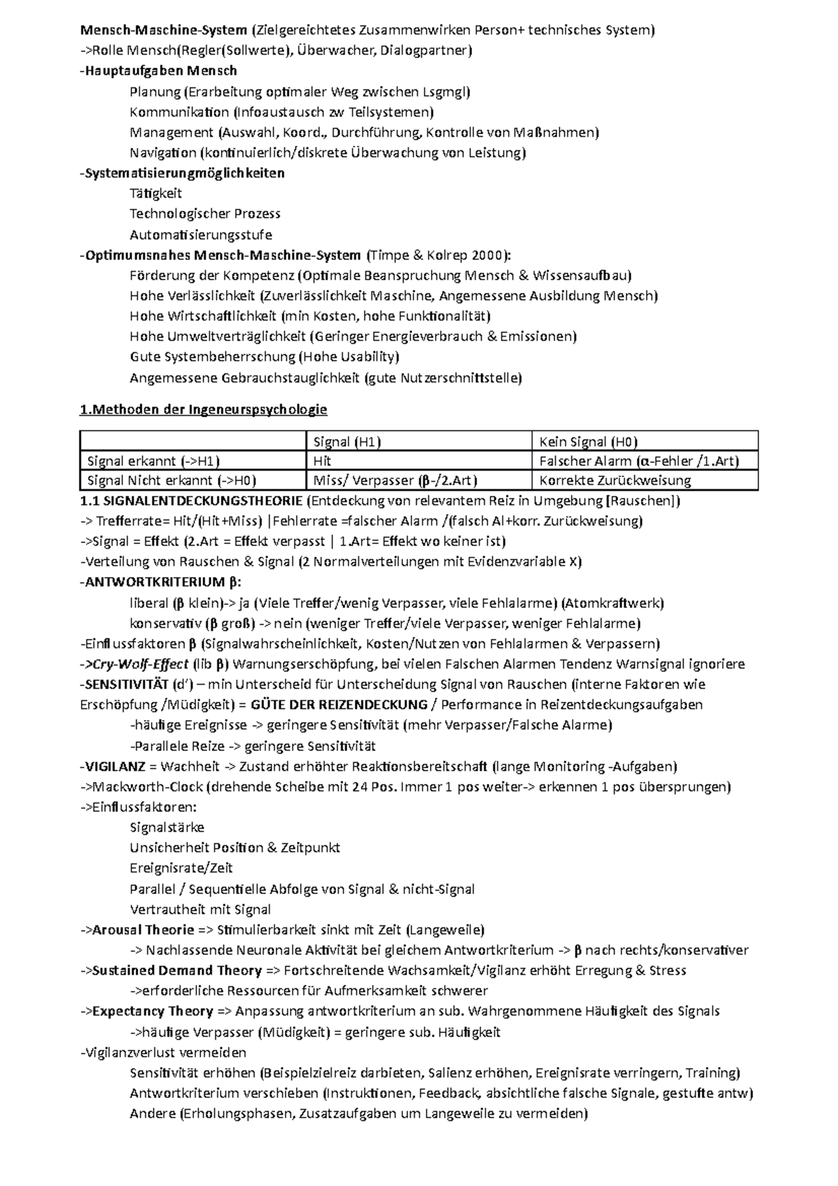 Persönliches Fürwort 2. Person 3. Fall Zusammenfassung - Mensch-Maschine-System (Zielgereichtetes