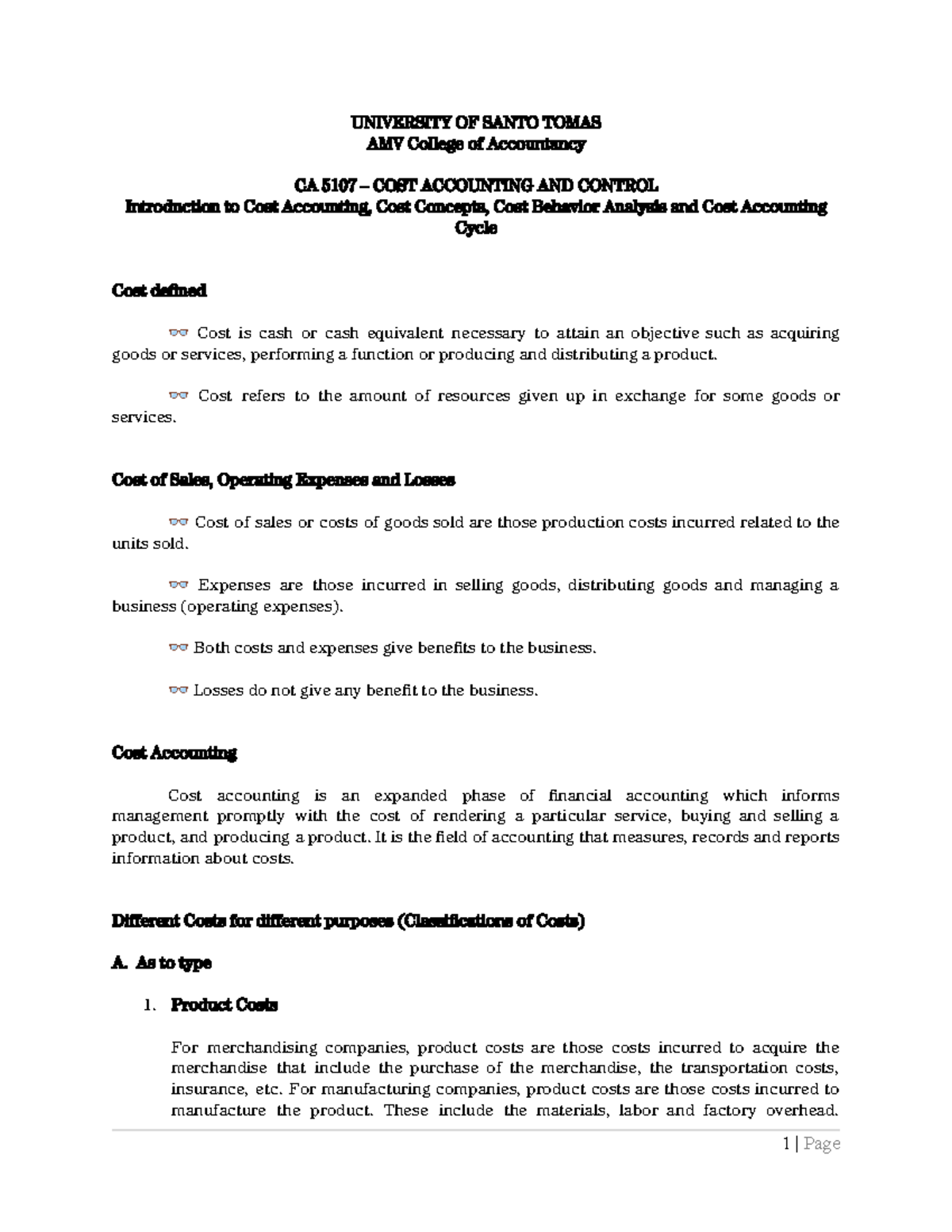 Module 1 and Module 2 - UNIVERSITY OF SANTO TOMAS AMV College of ...