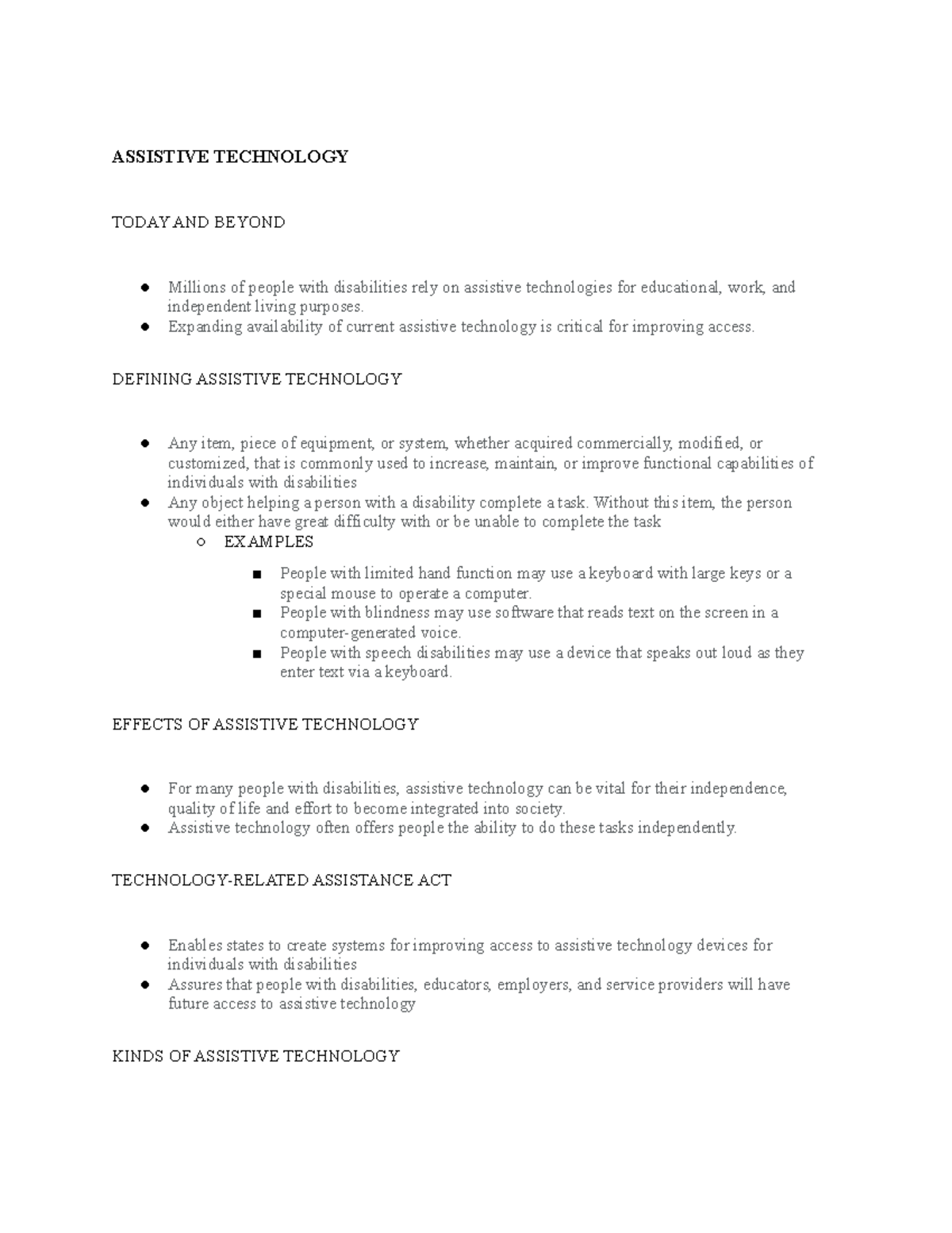 Assistive Technology - Presented by Tracy Lee Rackensperger - ASSISTIVE ...