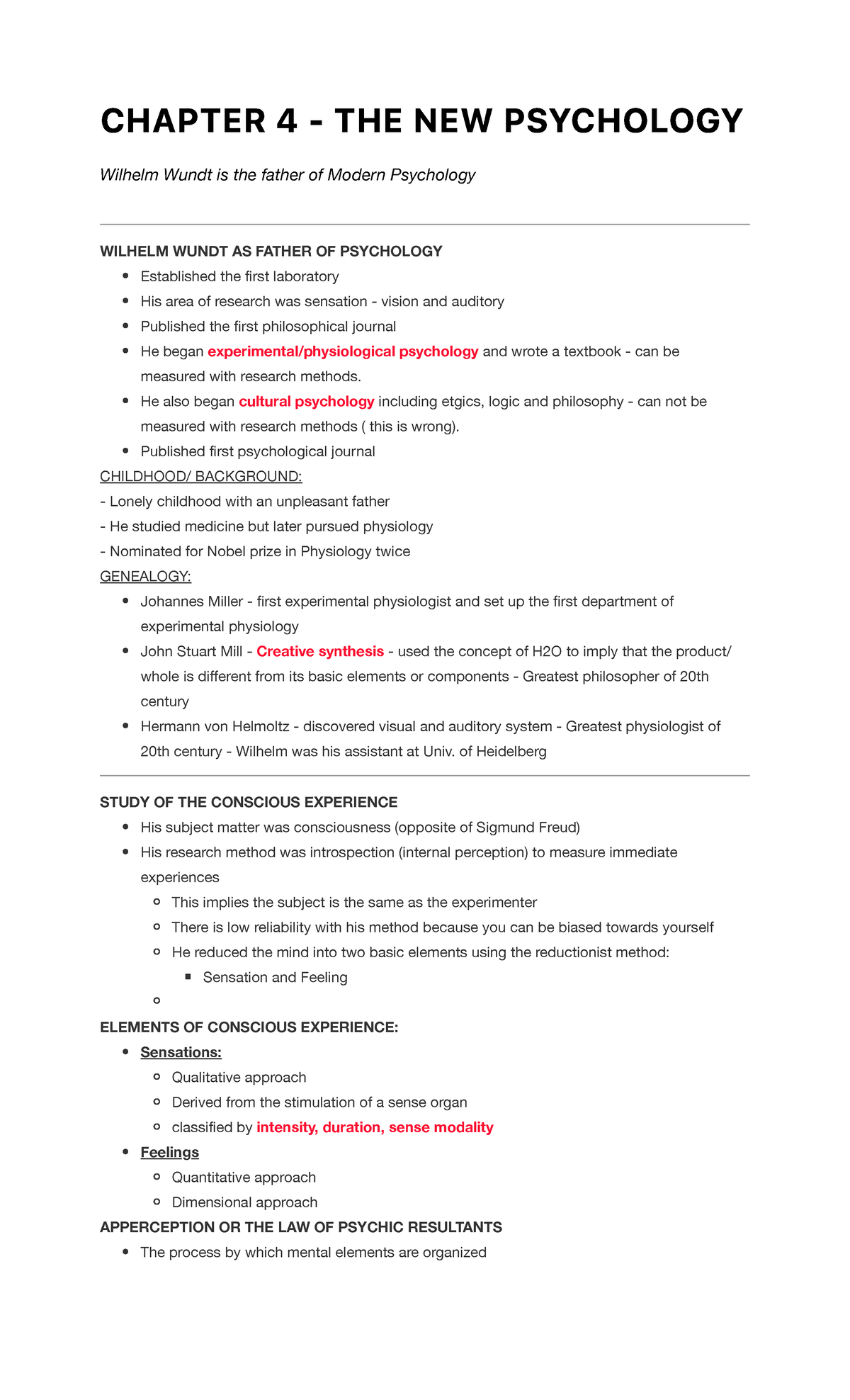 Chapter 4 - THE NEW Psychology - PSY 352 - CSI - Studocu