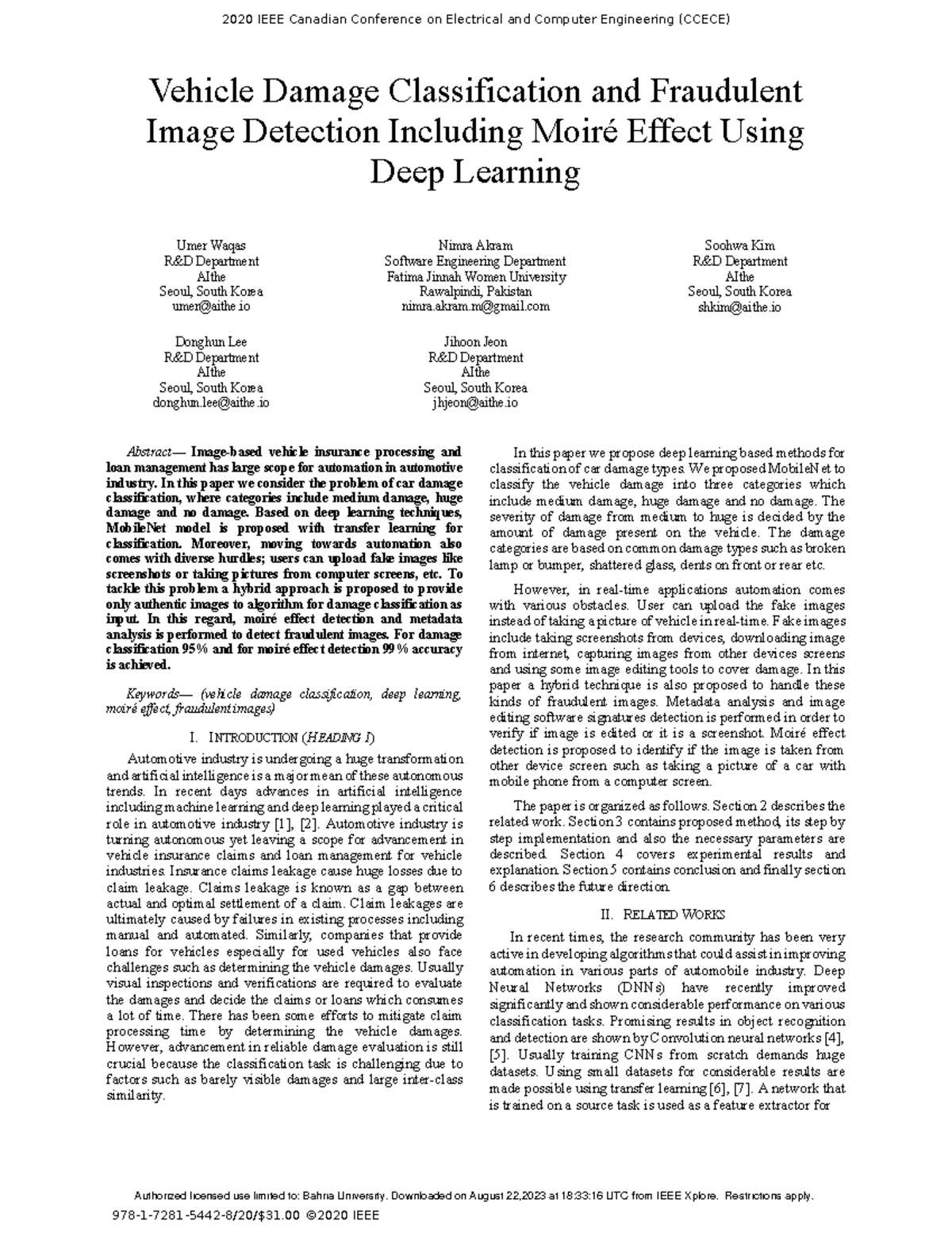 Vehicle Damage Classification and Fraudulent Image Detection Including ...
