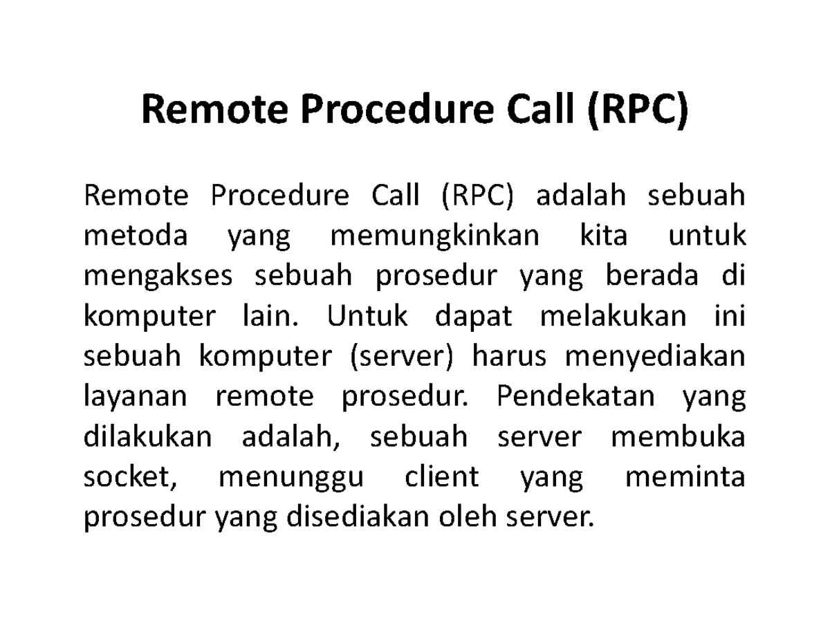 2 Komunikasi Remote Procedure Call (RPC) - Remote Procedure Call (RPC ...