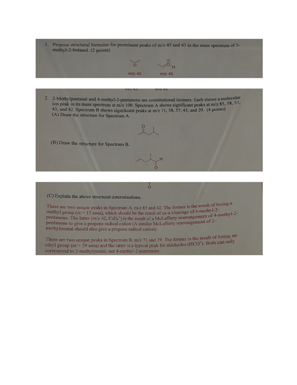Quiz from Lecture 1 - Google Docs - Propose structural formulas for ...