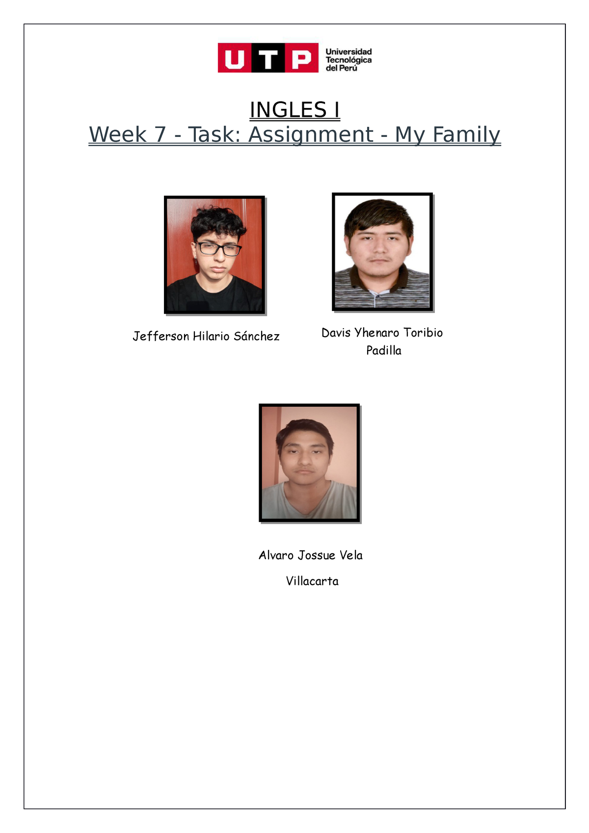 task assignment my family