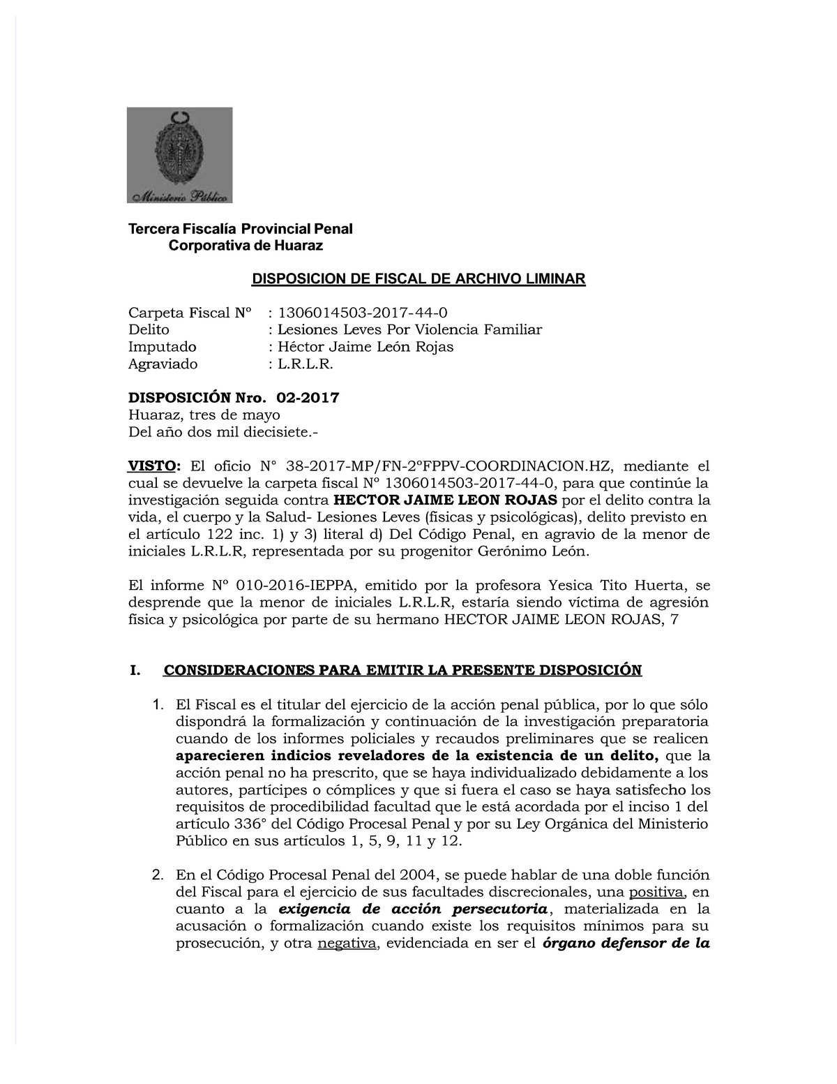 Pdf-archivo-preliminar-violencia-familiar compress - TTercera Fiscalía  ercera Fiscalía Provincial - Studocu