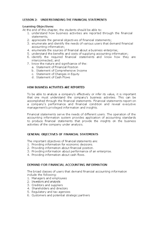 Lesson-3 - Financial Management Lesson-3 - LESSON 3: ASSESSMENT OF THE ...