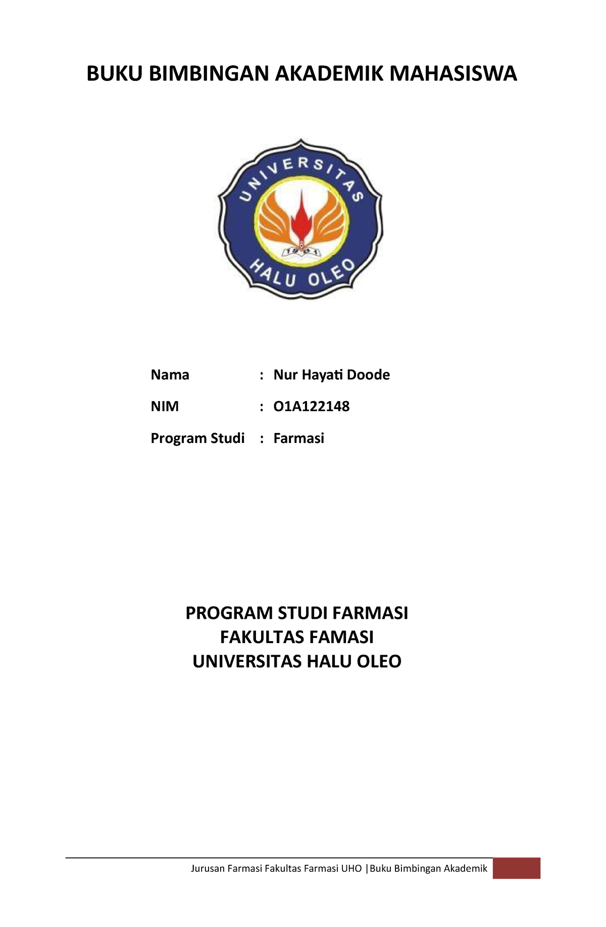 Log Book Pembimbingan Akademik - Jurusan Farmasi Fakultas Farmasi UHO ...