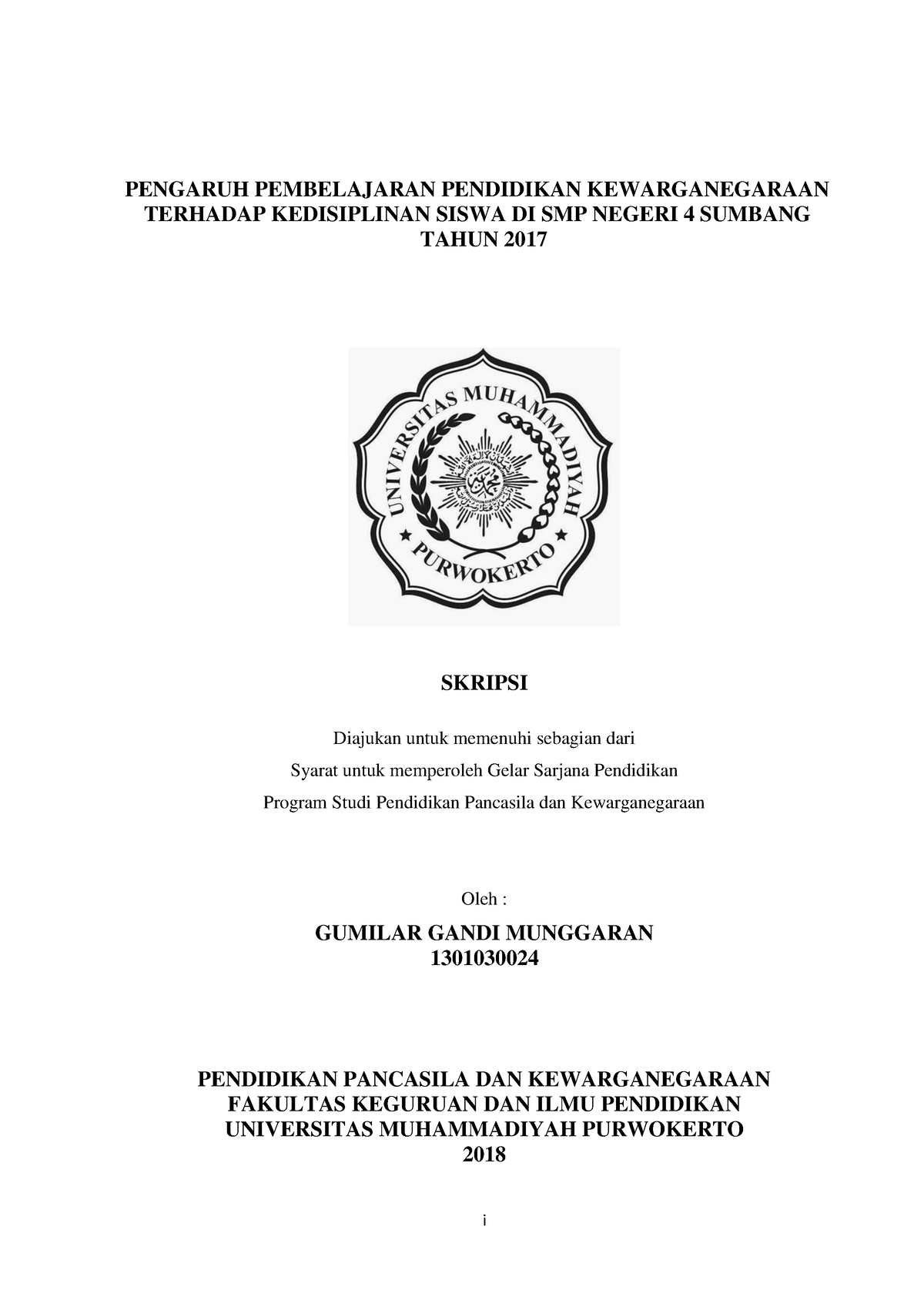 Pengaruh Pembelajaran Pendidikan Kewarganegaraan - I PENGARUH ...