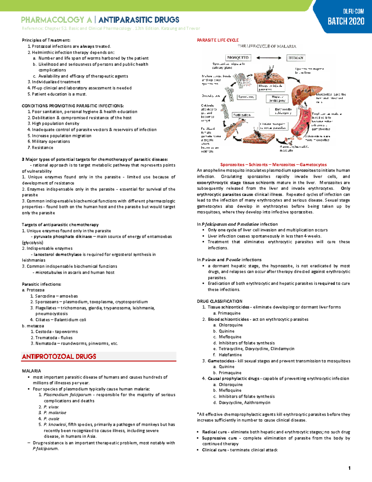 Pharmacology A -Antiparasitic Drugs - Warning: TT: undefined function ...