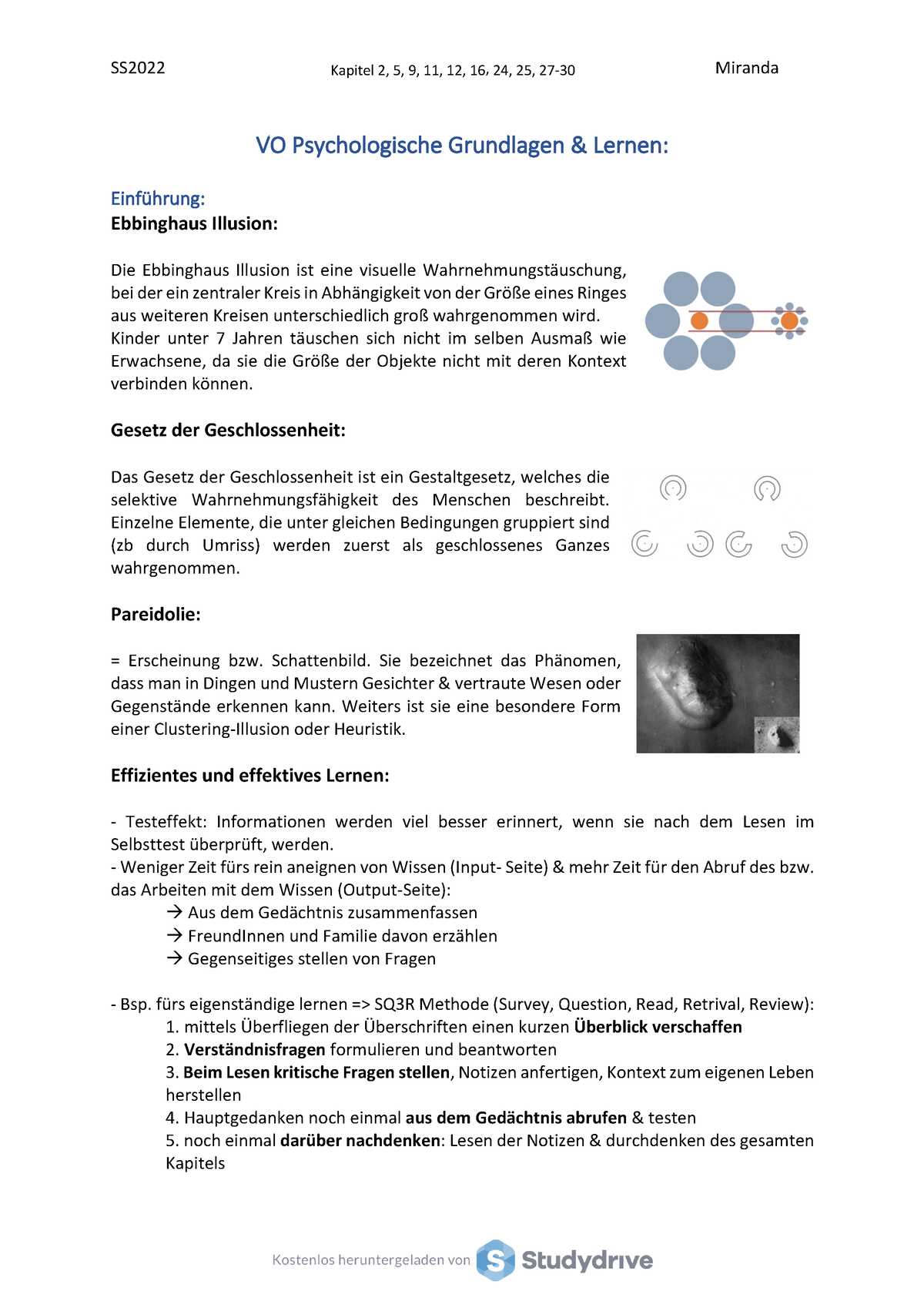 Zusammenfassung VO Individuums & Entwicklungspsychologische Grundlagen ...