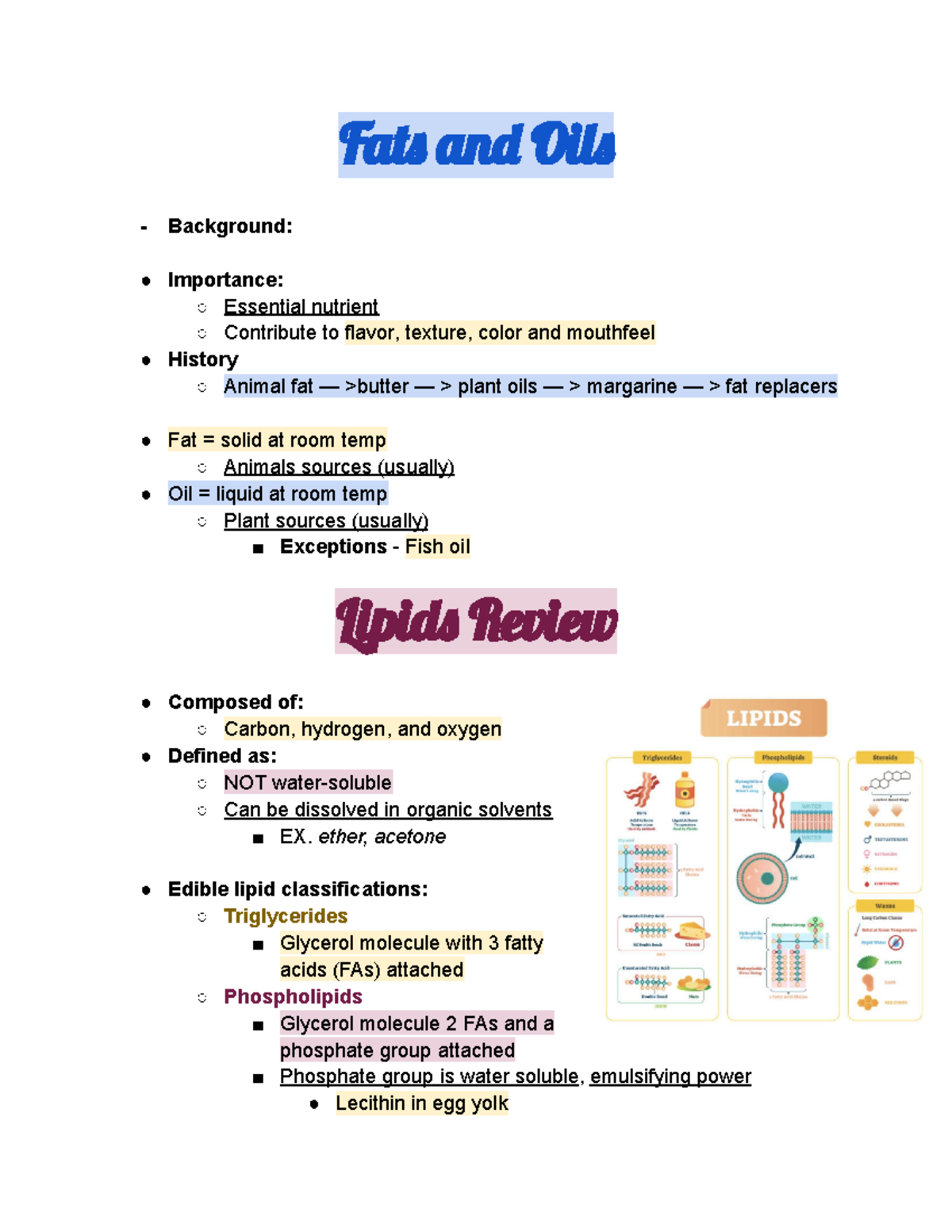 Fats and Oils Notes Fat an Oil Background Importance Essential nutrient Contribute to