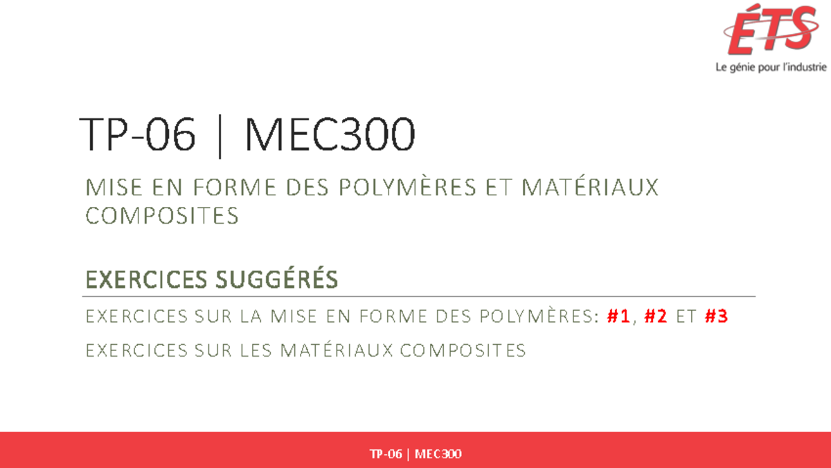 TP 06 MEC300 hiver 2020 - TP-06 | MEC MISE EN FORME DES POLYMÈRES ET ...