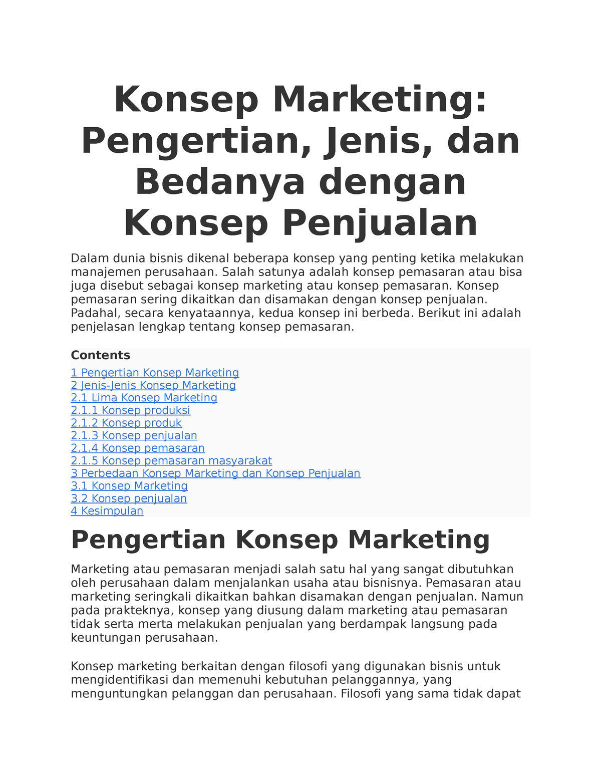 Konsep Marketing - TUGAS KULIAH - Konsep Marketing: Pengertian, Jenis ...