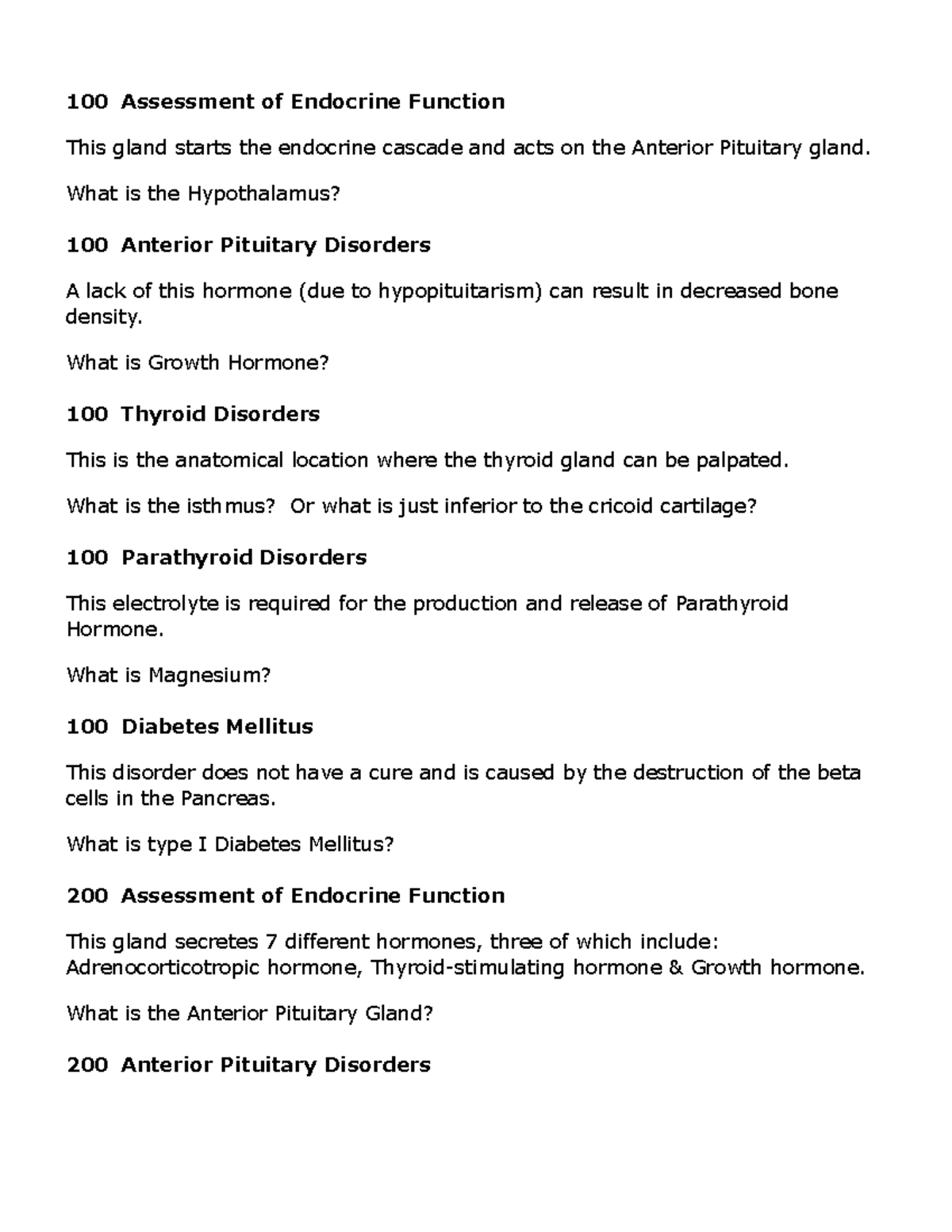 Endocrine Review Jeopardy Template 5 - 100 Assessment Of Endocrine ...