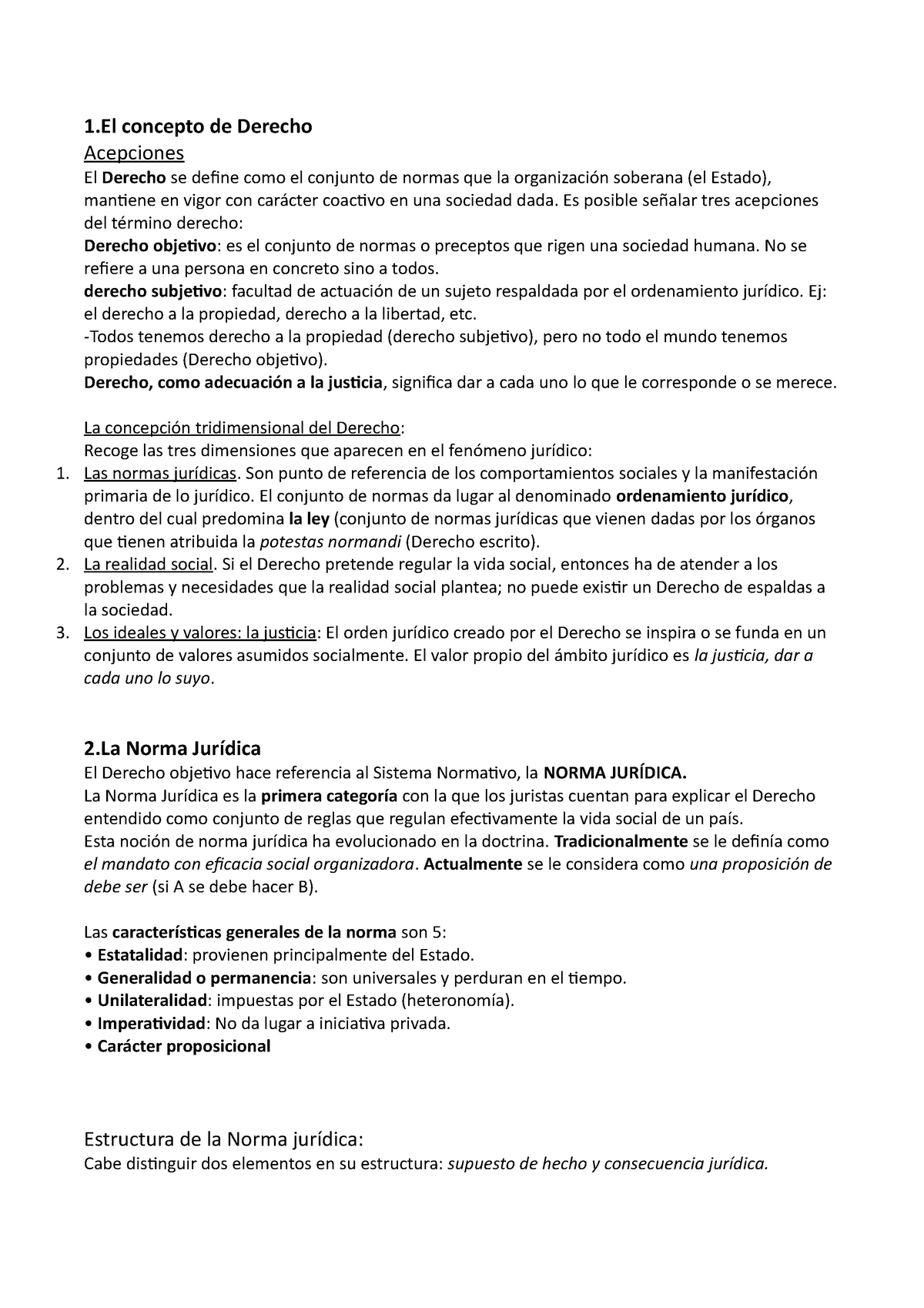 Tema 1 Apuntes 1 1 Concepto De Derecho Acepciones El Derecho Se Define Como El Conjunto De 7663