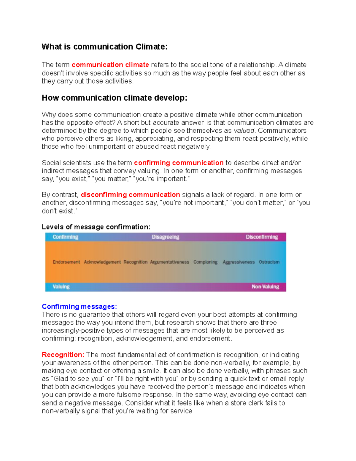 Chapter 9 OL190 What is communication Climate The term communication