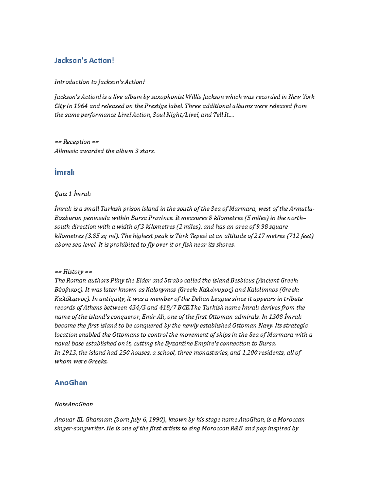 HIST123Essay Jackson's Action Jackson's Action! Introduction to