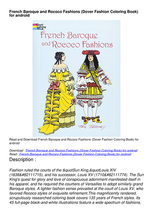 French Baroque and Rococo Fashions (Dover Fashion Coloring Book